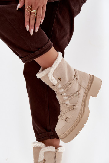 Damen gefütterte Schneestiefel, sandfarben, Irmara