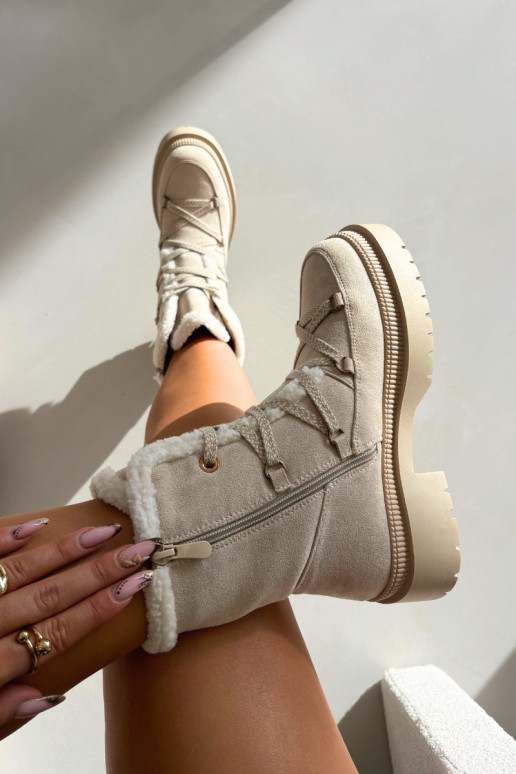 Damen gefütterte Schneestiefel, sandfarben, Irmara