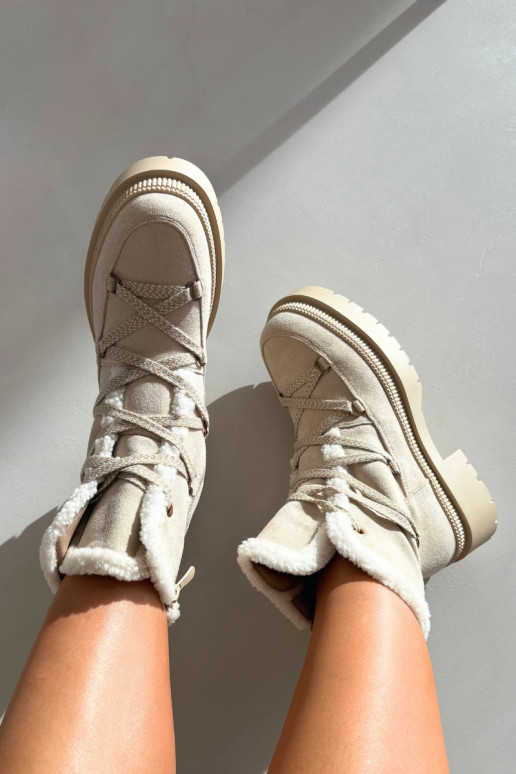 Damen gefütterte Schneestiefel, sandfarben, Irmara