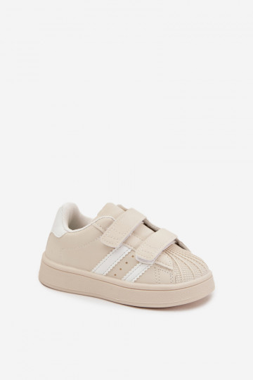 Kindersportschuhe Sneakers aus Kunstleder in Sandfarbe, Renel 2