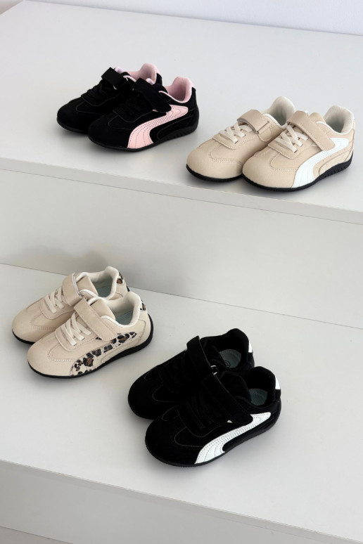 Kindersneaker mit Klettverschluss in Schwarz und Weiß Perrin