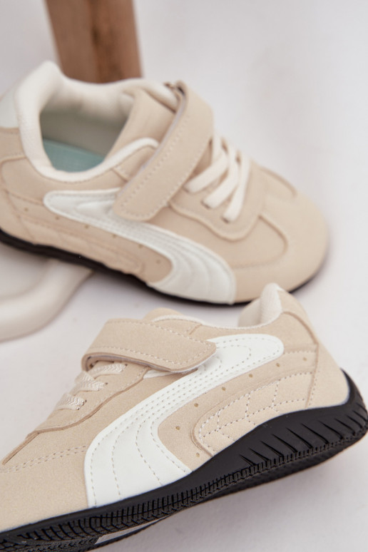 Kindersneaker mit Klettverschluss in Sandfarbe Perrin