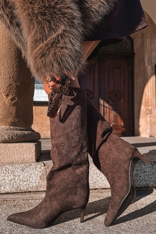 Damenstiefelaus Öko-INildlederu Ein überzeugendes Stilvollll mit dünnen Absätzen CzekoladoZue Phelin