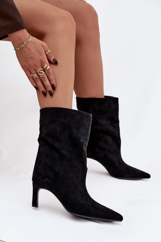 Ein überzeugendes Stilvollll Damenstiefel mit dünnen Absätzen schZuarze Farbe Solvienne