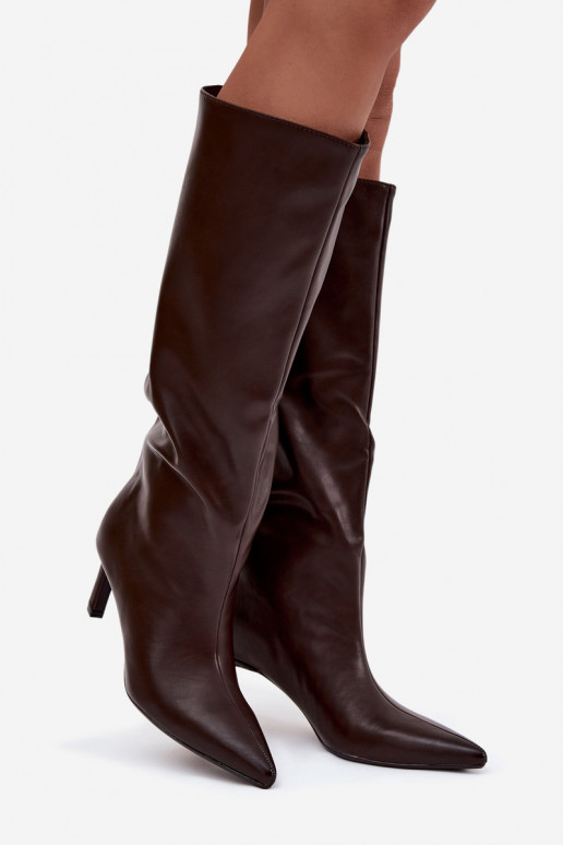 Damenstiefel Ein überzeugendes Stilvollll mit dünnen Absätzen Mit Nähen CzekoladoZue Olyvia