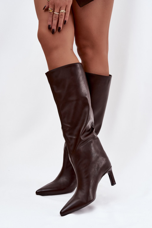 Damenstiefel Ein überzeugendes Stilvollll mit dünnen Absätzen Mit Nähen CzekoladoZue Olyvia