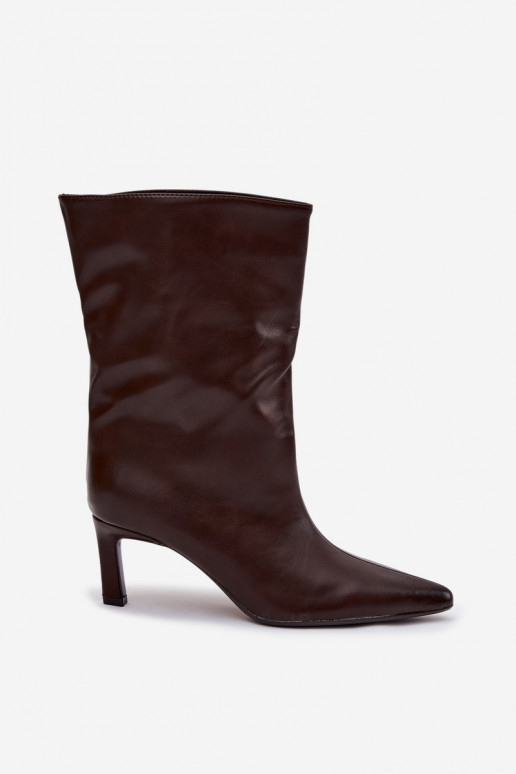 Ein überzeugendes Stilvollll Damenstiefel mit dünnen Absätzen aus Öko-Leder CzekoladoZue Norell