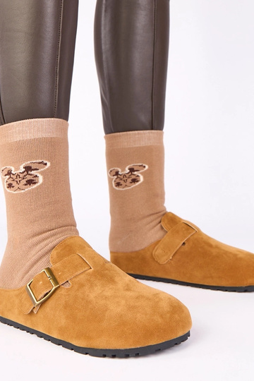Braune Stiefeletten mit dekorativem Schnalle Atoria