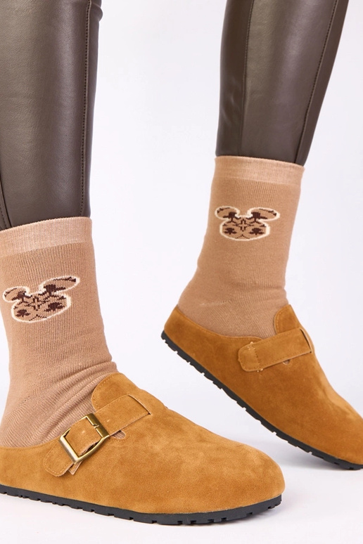 Braune Stiefeletten mit dekorativem...