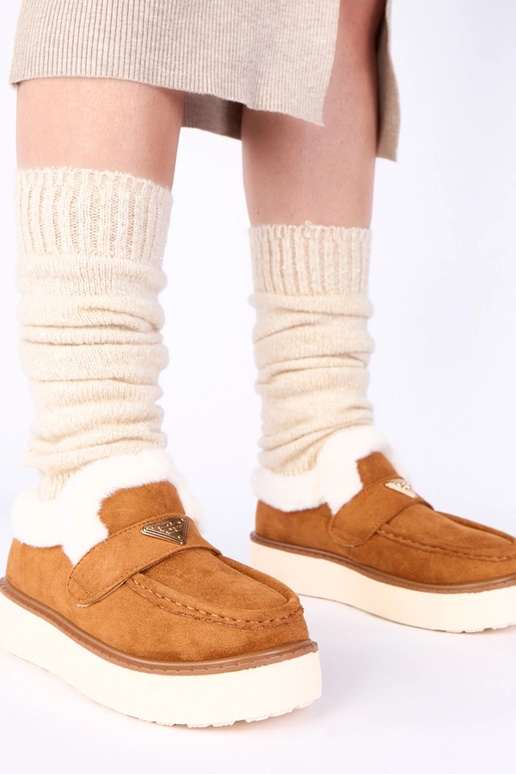 Braune Mokassins, warm gefüttert mit...