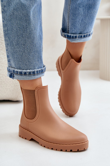 Gummistiefel FemininElastycznymi INstaZukami braune Farbe Ciariel