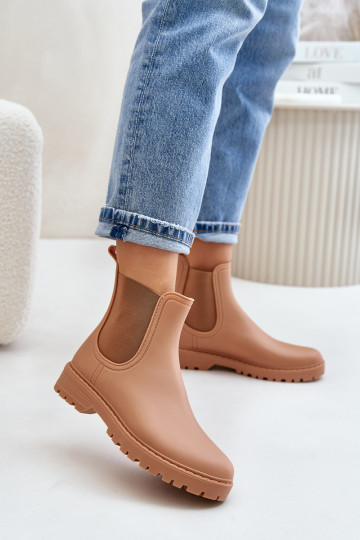 Gummistiefel FemininElastycznymi INstaZukami braune Farbe Ciariel 2