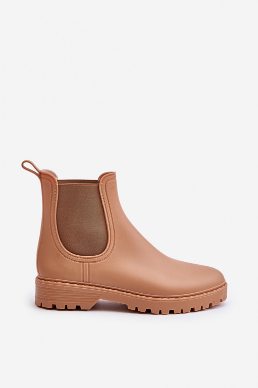 Gummistiefel FemininElastycznymi INstaZukami braune Farbe Ciariel