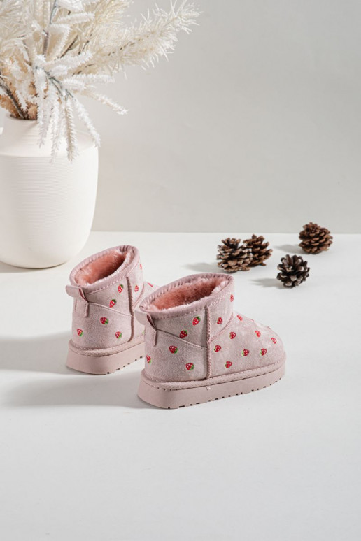 Kinder-Schneestiefel mit Schmetterlingen in rosa Gracina