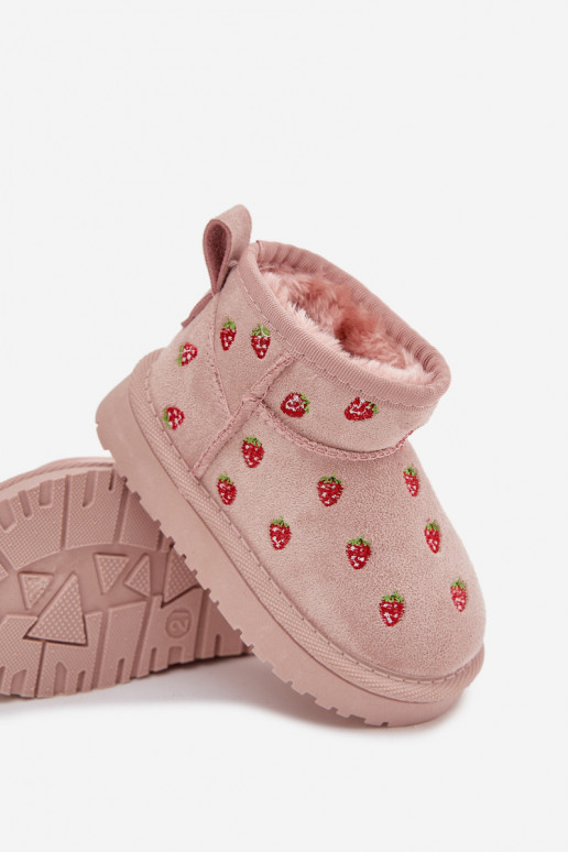Kinder-Schneestiefel mit Schmetterlingen in rosa Gracina