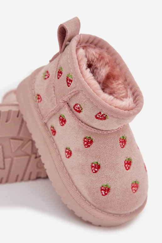 Kinder-Schneestiefel mit Schmetterlingen in rosa Gracina