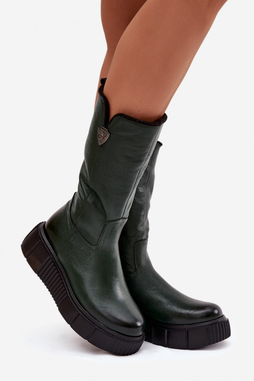 Zazoo 70121 Haut Feminin Stiefel Mit INilna grüne Farbe