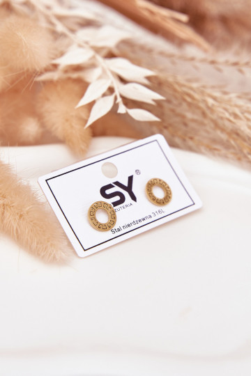 Mit stilvollen Details Ringe aus rostfreiem Stahl in goldener Farbe 2