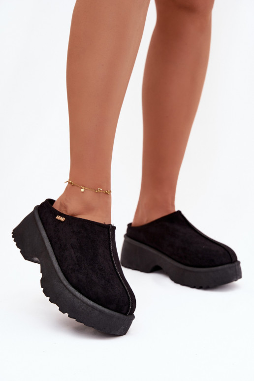 Schneestiefel Damentief mit einer Plattform schZuarze Farbe Yrenna