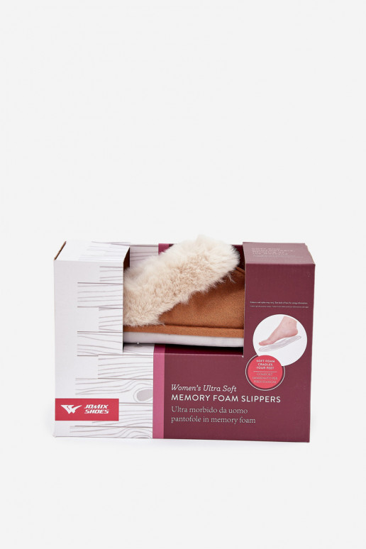 Hausschuhe Feminin mit Pelzmantel braune Farbe Delissa