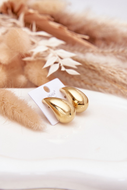 mit stilvollen Detailsi Feminin Stal Chirurgiczna Groß Łezki goldene Farbe