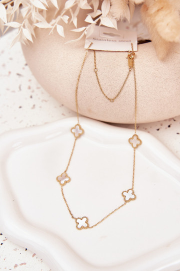 Kette aus rostfreiem Stahl, gold-perlmuttfarben
