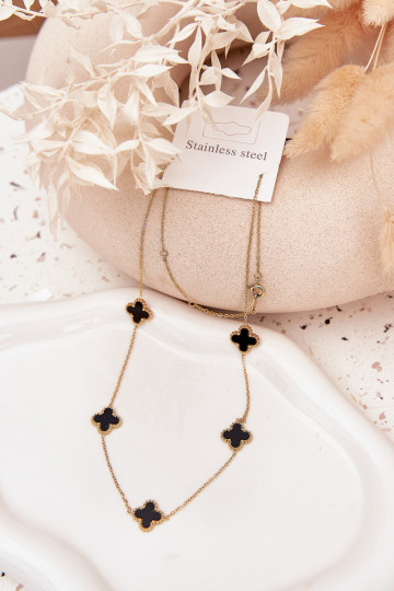 Kette aus Edelstahl Gold-schZuarze Farbe 2