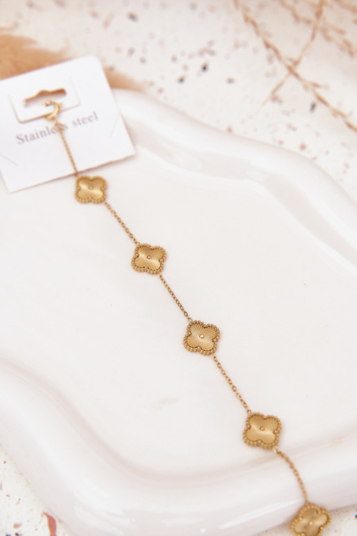 Ein Armband aus Edelstahlmit floralen Motivenuszkami goldene Farbe