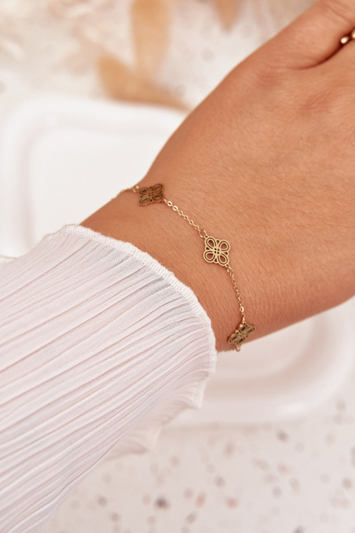 Ein Armband aus Edelstahl Mit Anhängern goldene Farbe