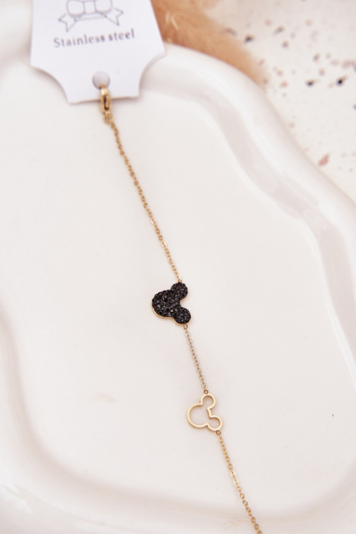 Ein Armband aus Edelstahl Es mussus Miki goldene Farbe