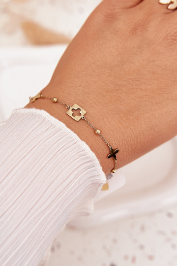 Edelstahlarmband in gold mit Anhängern