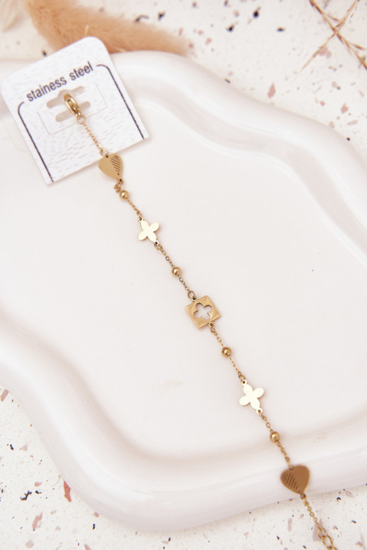 Ein Armband aus Edelstahl Mit Anhängern goldene Farbe