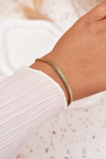 Doppeltes Edelstahlarmband in gold