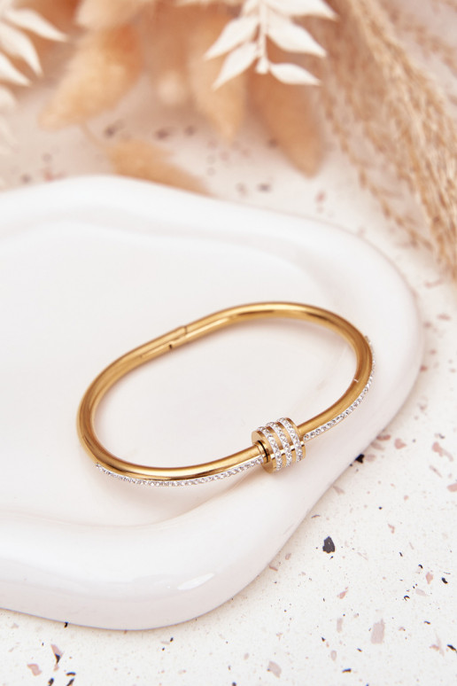 Ein Armband Feminin mit blitzenden Augen Stal NierdzeZuna goldene Farbe