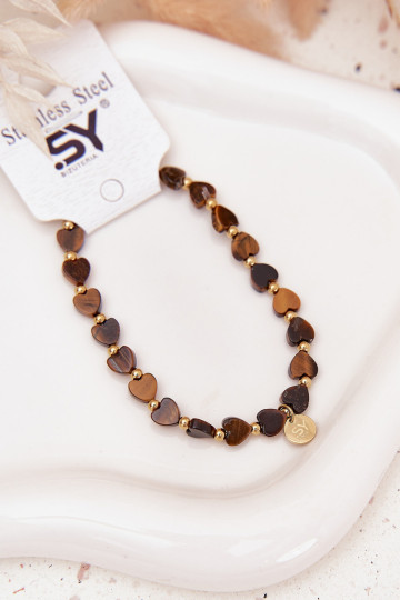 Ein Armband Herzen Aus Chirurgenstahl Braun 2