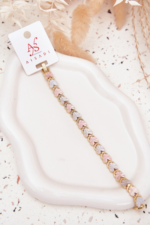 Ein Armband FemininKoloroZuymi Herzenmi Stal Chirurgiczna goldene Farbe