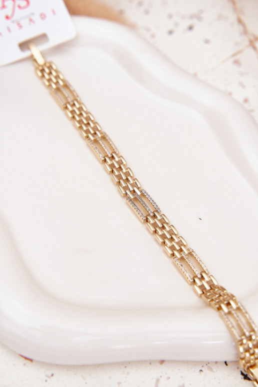 Ein Armband Feminin Aus Chirurgenstahl mit blitzenden Augen goldene Farbe