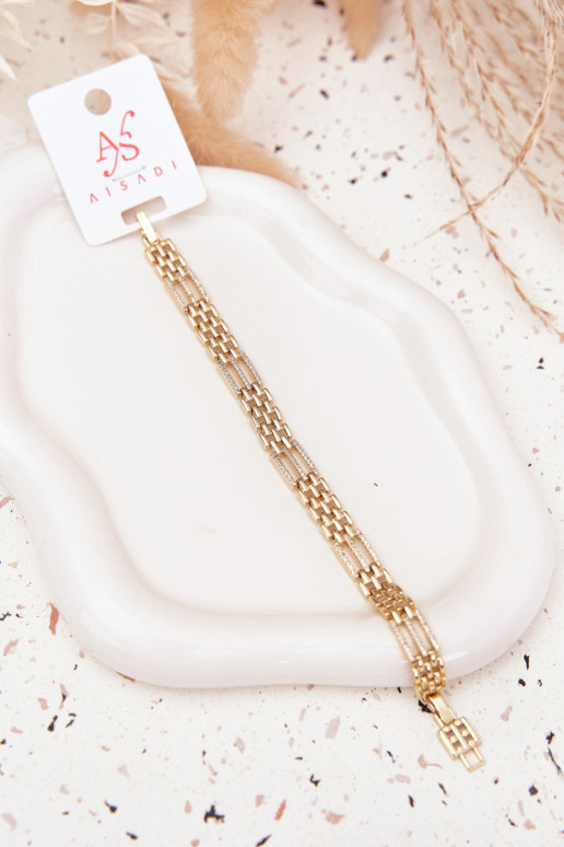 Ein Armband Feminin Aus Chirurgenstahl mit blitzenden Augen goldene Farbe