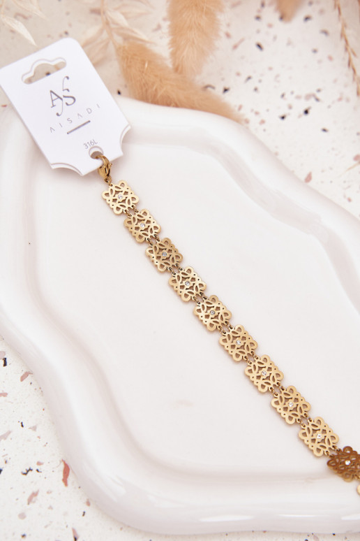 Reguliert Ein Armband Feminin mit blitzenden Augen Stal Chirurgiczna goldene Farbe