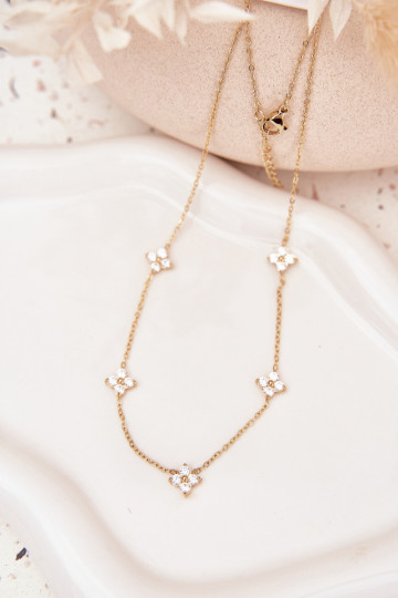 Ohne Hals Femininmit floralen Motivenuszkami Stal Chirurgiczna goldene Farbe