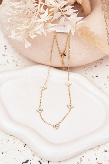 Ohne Hals Femininmit floralen Motivenuszkami Stal Chirurgiczna goldene Farbe 2