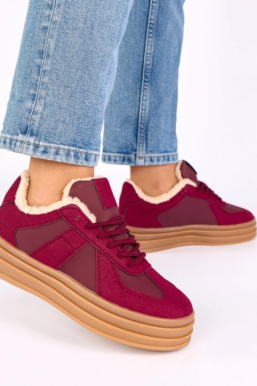 Bordeauxfarbene Sport-Schuhe mit...