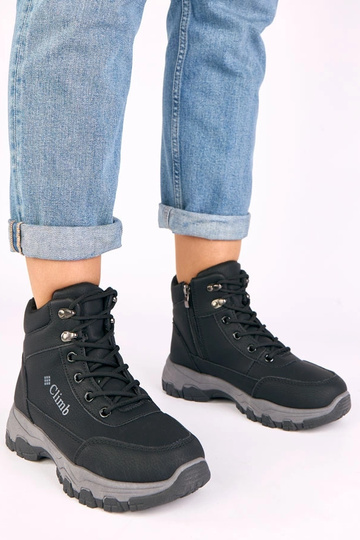 Louie schwarze Plateau-Boots