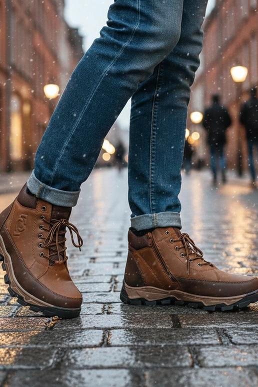 Elias braune Herren-Boots mit warmem...