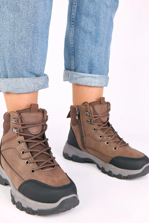 Briana braune Plateau-Boots