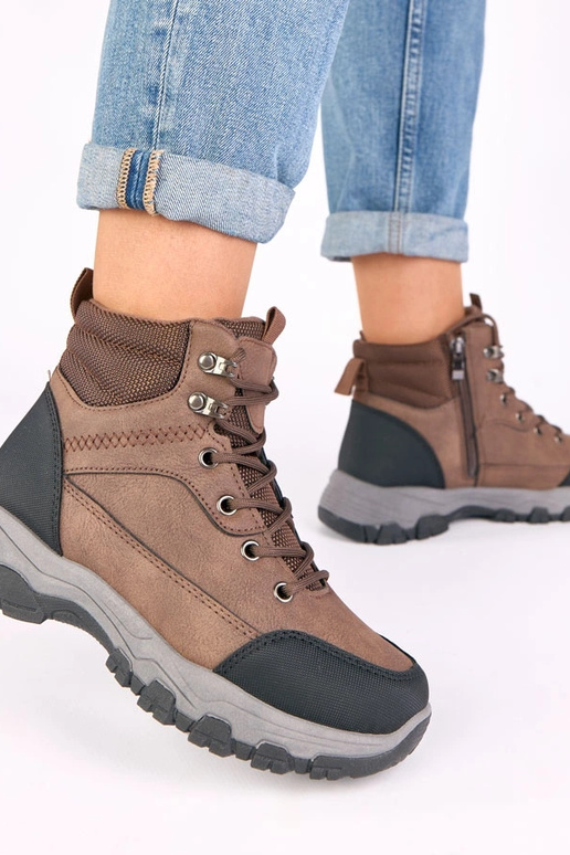 Briana braune Plateau-Boots