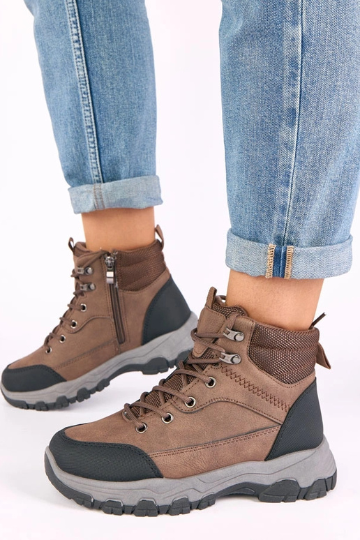 Briana braune Plateau-Boots