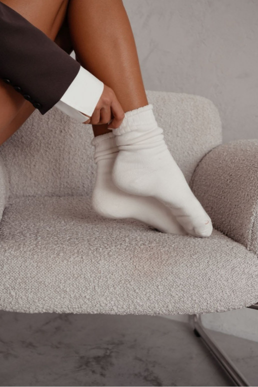 Socken Feminin Kein Druck Frotte elfenbeinfarbe