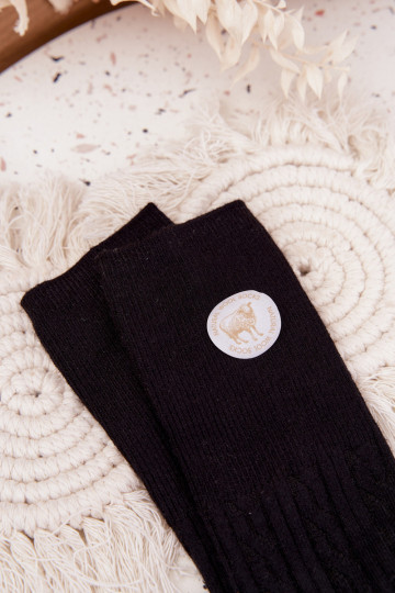 Lange Damen-Wollsocken, schwarz