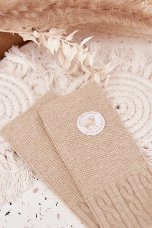 Długie INełniane Socken Feminin Beige